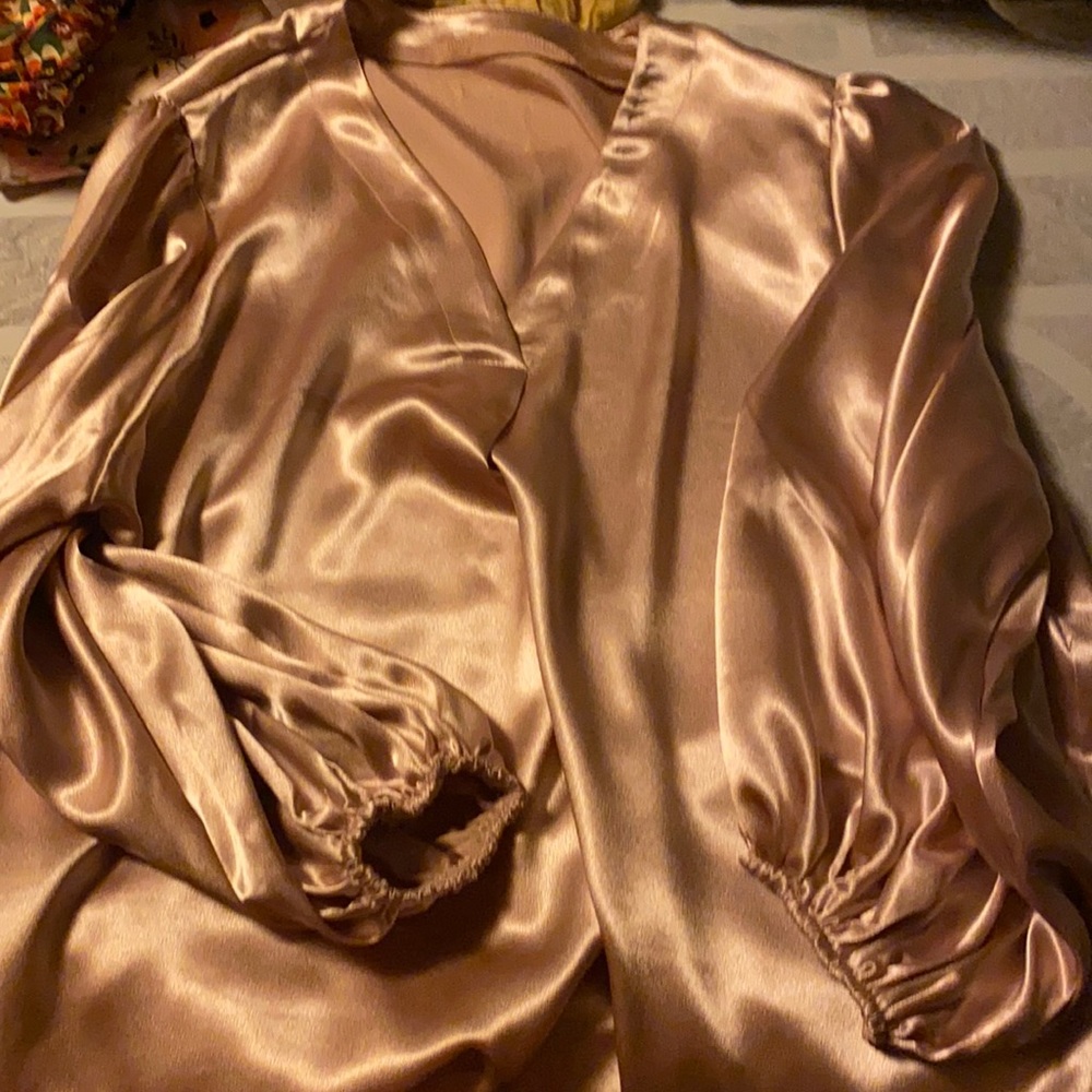 Shiny metallic pink blouse - worn once
